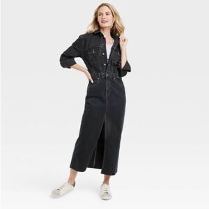 Black Denim Maxi Dress